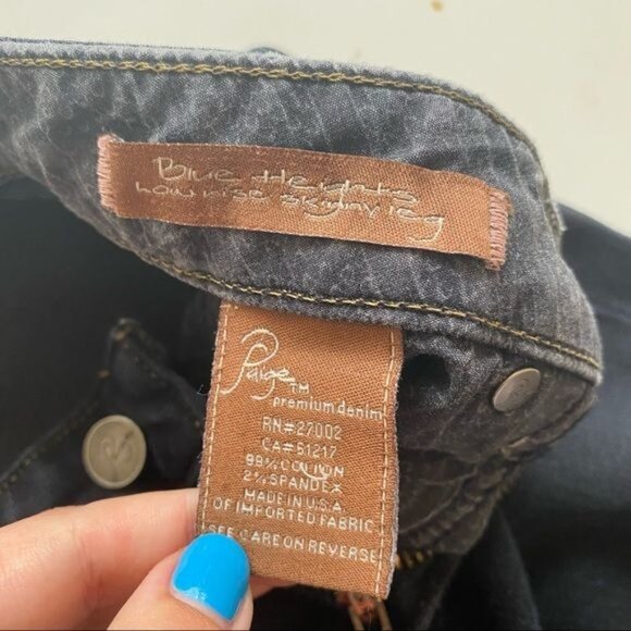 Paige Womens Jeans Denim Blue Heights Low Rise Skinny Leg 5 Pocket Size 25 - Picture 10 of 11